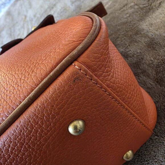 Dooney & Bourke Wilson Satchel Bag R343 Orange Pebble Leather w/ Strap Rare - Picture 5 of 16